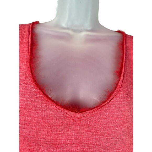 Deletta Anthropologie Pink Tiered Swing Shirt Tunic V-Neck Long Sleeve Women M - Picture 6 of 11